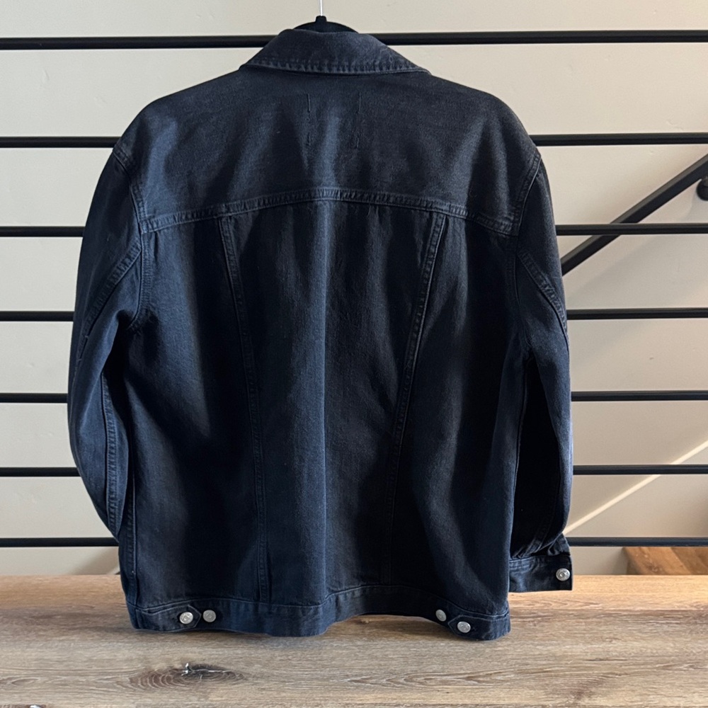 Madewell Women's Oversized  Black Denim Jacket- Size Large - Picture 4 of 4